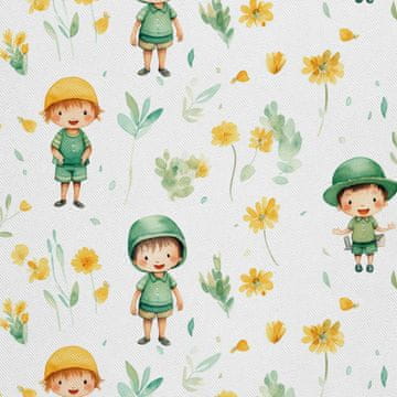 VANJSKI DEKOSTOFFE OXFORD - Kinder, gelbe Blumen - DX2938