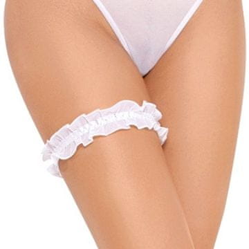 Bijela podvezica ukrašena kubnim cirkonima SoftLine 7406 S-L (univerzalna)