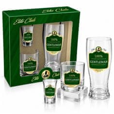 BG Elite Club 100% Gentleman poklon set čaša za muškarce