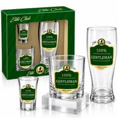 BG Elite Club 100% Gentleman poklon set čaša za muškarce