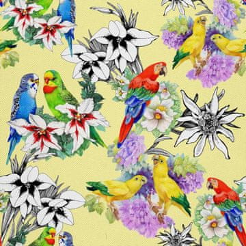 VANJSKI DEKOSTOFFE OXFORD - Motiv Papageien s Blumenom I DX003