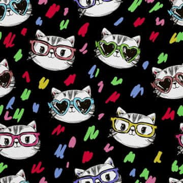 VANJSKI DEKOSTOFFE OXFORD - Motiv Kätzchen s Brille I DX010