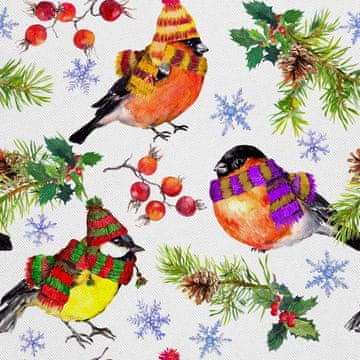 VANJSKI DEKOSTOFFE OXFORD - Motiv Wintervögel I DX017