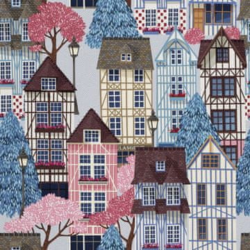 VANJSKI DEKOSTOFFE OXFORD - Motiv Alte Stadt I DX030
