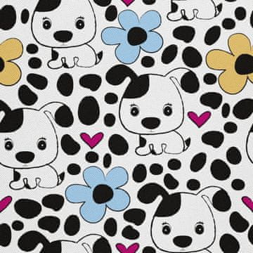 VANJSKI DEKOSTOFFE OXFORD - Motiv Hunde und Blumen I DX037