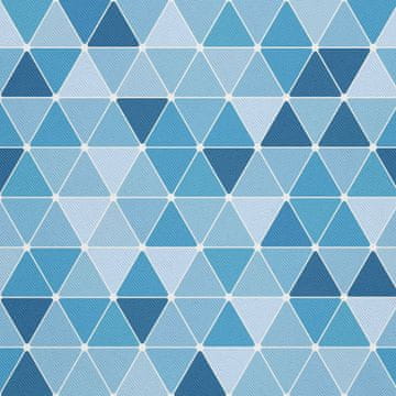 VANJSKI DEKOSTOFFE OXFORD - Motiv blaue Dreiecke I DX051