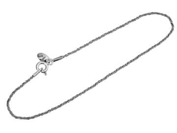 Seijou Srebrna narukvica s repom lisice 1,1 mm lanac 925 oksidiran 18 cm