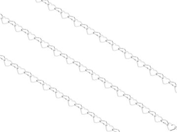 Seijou Kratki srebrni ženski lančić u obliku srca, širine 3,5 mm, 32 cm