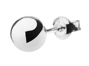 Seijou Srebrne kuglice naušnice 6 mm srebrne 925 sjajne glatke kuglice