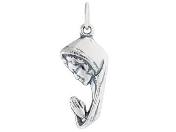Seijou Srebrna medalja Gospe Molitve Oksidirani privjesak Marija Madonna 925