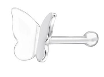 Seijou Srebrni prsten za nos s leptirom, mali leptir 3,9 mm, piercing za nosnicu, srebrni
