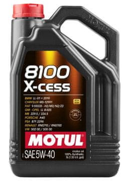 Motul ULJE 5W40 5L 8100 X-CESS / A3/B4 / 502,00 505,00 / 229,5 226,5 / A40 / RN0710 / 9,55535 / B71 2296