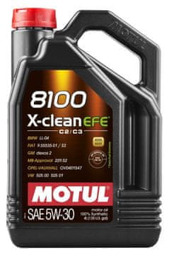 Motul ULJE 5W30 4L X-CLEAN 8100 EFE C2/C3 / DPF / SN / 505,00 505,01 / 229,52 / LL04 / 9,55535-S1/S3 / OV 040 1547-D30 / DEXOS2