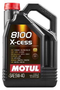 Motul ULJE 5W40 4L 8100 X-CESS / A3/B4 / 502,00 505,00 / 229,5 226,5 / A40 / RN0710 / 9,55535 / B71 2296