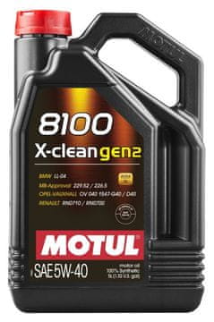 Motul ULJE 5W40 5L 8100 X-CLEAN GEN2 C3 / 511,00 / 229,52 226,5 / LL04 / DEX2 / C40 / RN0710/700 / 9.55535-S2/T2