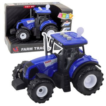 slomart Lean Toys traktor na akumulator 1:36, plavi, sa svjetlima i zvukovima