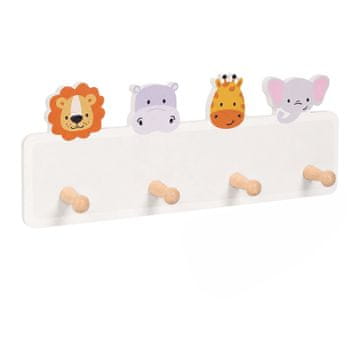 Northix Dječja vješalica za kapute s 4 kuke, 15 x 38 cm, MDF i bor