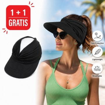 Cool Mango šešir za zaštitu od sunca, 2 komada (1 + 1 GRATIS), sklopiv i prozračan, crn - SunShield