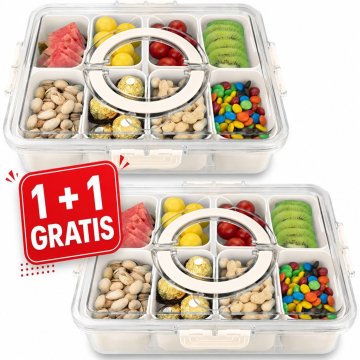 Cool Mango prijenosna kutija za grickalice, 2 komada (1 + 1 GRATIS), s odjeljcima i sigurnim poklopcem - SnackGo
