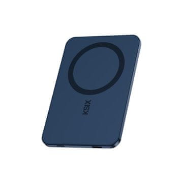 Ksix prijenosna baterija 3000 mAh,magnet. punjenje 15W,PD 20W,ultra tanka,plava