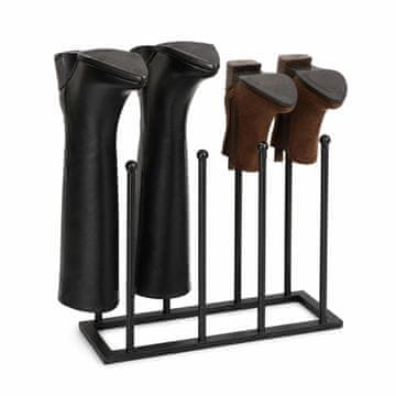 Northix Crni željezni stalak za čizme za 4 para, 45x41x25 cm