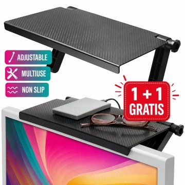 Cool Mango univerzalna polica za TV i monitore 2 komada (1 + 1 GRATIS), s upravljanjem kablovima, crna - Storedge