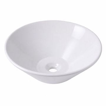 Northix Bijeli keramički umivaonik za radnu površinu, 41,5 x 41,5 x 15 cm
