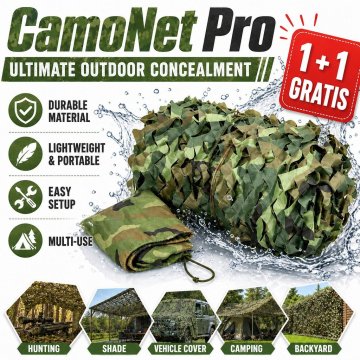 Cool Mango kamuflažna mreža 2 komada (1 + 1 GRATIS), lagana za brzi zaklon, 2 × 3 m - Camo