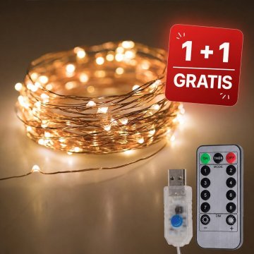 Cool Mango LED svjetlosna zavjesa 2 komada (1 + 1 GRATIS) za ugodno svjetlo, USB i daljinski upravljač - Curtainlight