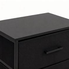Northix Crna komoda od tkanine s 5 ladica - metalni okvir, MDF ploča