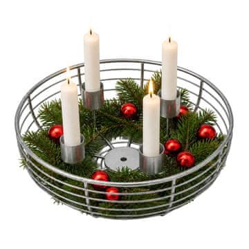 Northix Držač za adventski vijenac od srebrne metalne žice – 20,5 cm
