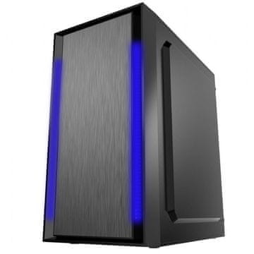 Gembird FORNAX-960B akrilno staklo microATX 3 x 12 cm plavi LED 2x USB 3.0 Gaming kućište za računalo