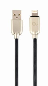Gembird CC-USB2R-AMLM-1M Premium gumirani 8-pinski kabel za punjenje i prijenos podataka, 1 m, crni