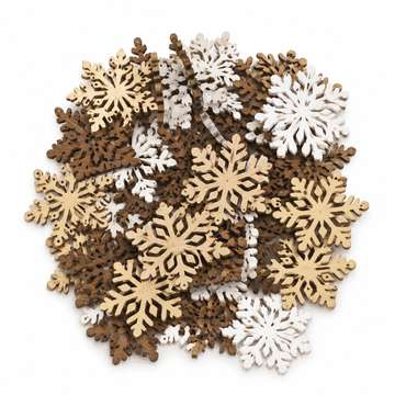 Rayher.	 Drvene pahuljice 2.5cm, 12 kom