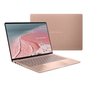 ASUS Zenbook 14 prijenosno računalo, Snapdragon X1 26 100, 16 GB, SSD 256 GB, W11 Home, roza (90NB19K2-M008T0)