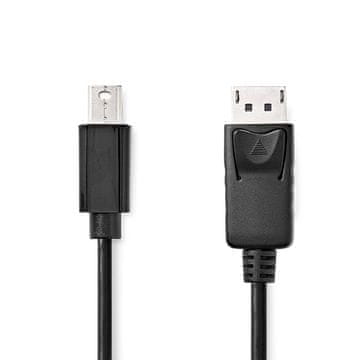 Nedis Mini DisplayPort na DisplayPort kabel, 2 m, crni