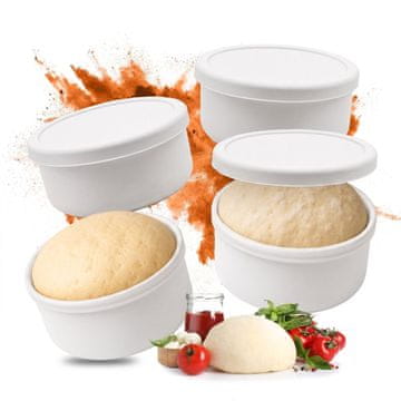Northix Silikonske kutije za dizanje tijesta za pizzu s poklopcima set od 4