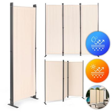 Northix Sklopiva vrtna i sobna pregrada s 3 panela 167x164 cm bež boje MultiGarden
