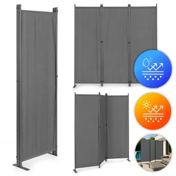 Northix Sklopiva vrtna i sobna pregrada s 3 panela 167x164 cm siva MultiGarden