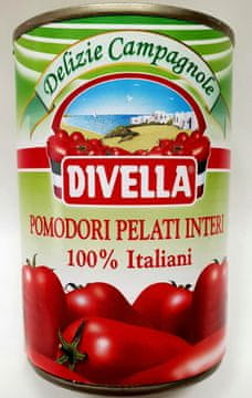 DIVELLA Pelati rajčice, cijele, oguljene, konzervirane, 400 g, talijanske