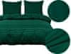 Hotelski set posteljine od damasta s prugama 160x200, zelena, boca zelena