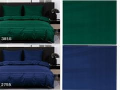 Hotelski set posteljine od damasta s prugama 160x200, zelena, boca zelena
