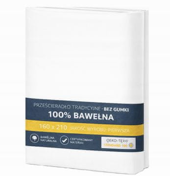 Tradicionalna plahta na punjenje 100% PAMUK 160x210 BIJELA