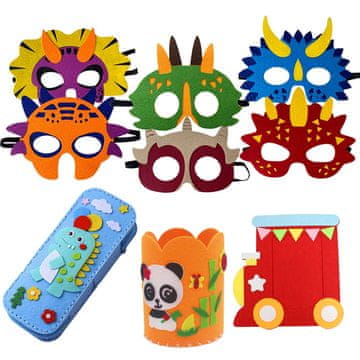 Montessori pomůcky DINO - DIY komplet za zabavnu školu i maske - 9 dijelova