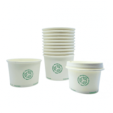 Zdjela od bijelog papira promjera 90 mm, 160 ml, 50 kom, besplatno za SUP