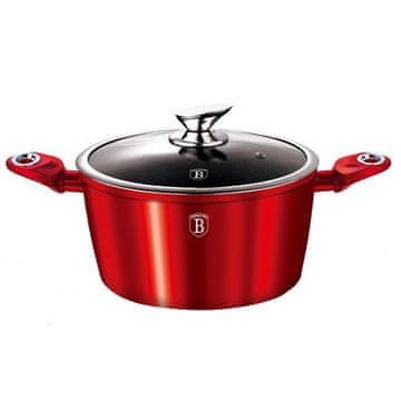 Berlingerhaus Lonac s mramornom površinom i poklopcem BH 1258 28 cm Burgundy Metallic Line