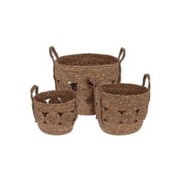 ProGarden Poklopac za cvjetne posude KO-KR2002180 Set od 3 pletena poklopca za cvjetne posude