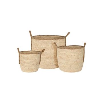 ProGarden Poklopac za cvjetne posude KO-KR2002400 Set od 3 navlaka za cvjetne posude, pleteni BLANCO