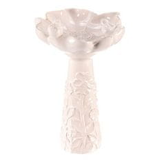Autronic Hranilica/pojilica Bird feeder - ceramic, flower with birds, standing, white (KEX6004 WT-L)