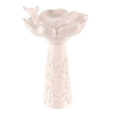 Autronic Hranilica/pojilica Bird feeder - ceramic, flower with birds, standing, white (KEX6004 WT-L)